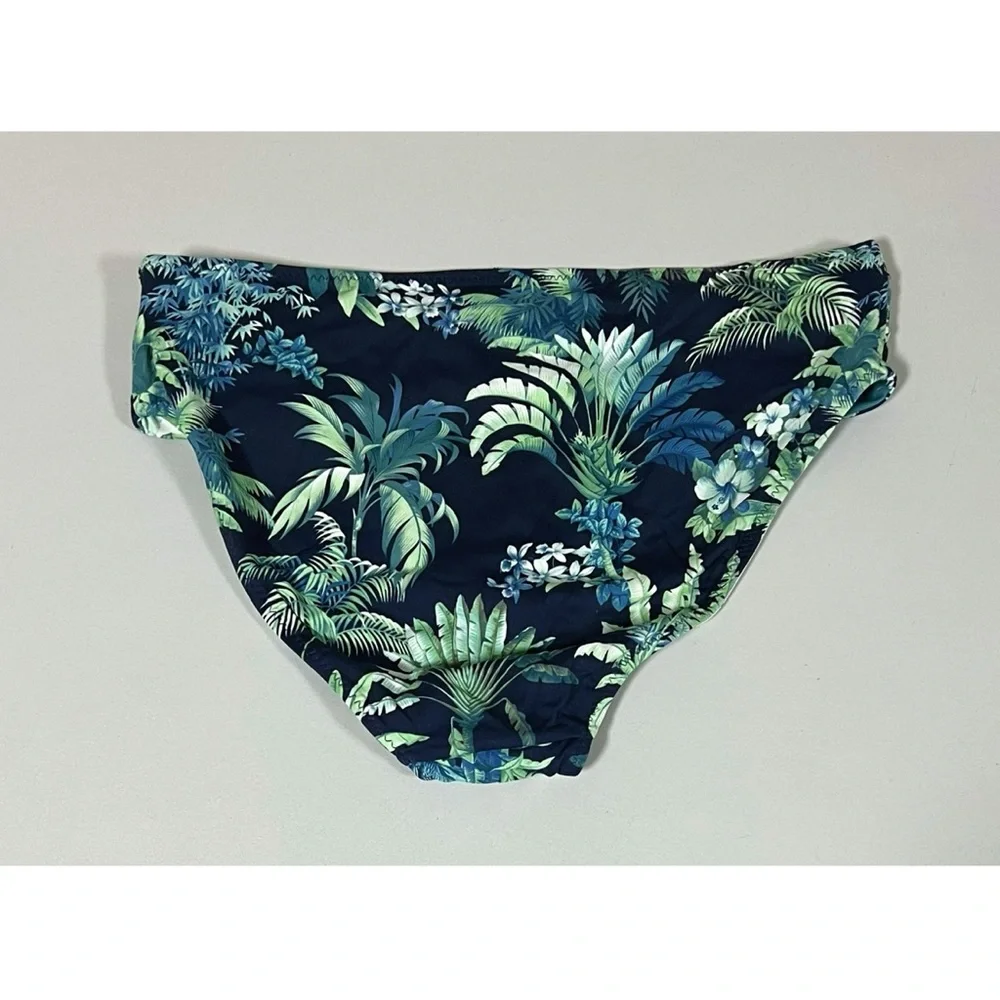 Tommy Bahama White Navy Blue Palm Tree Reversible Bikini Bottoms Size S 💙🌴✨ - Picture 5 of 8